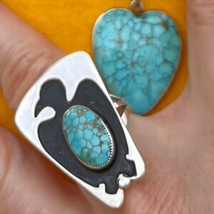 Sterling Silver and #8 Turquoise Thunderbird Ring